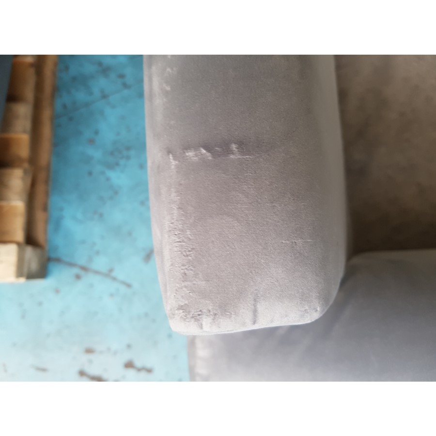 GRADE A2 - Payton Silver Grey Velvet 3 Seater Sofa
