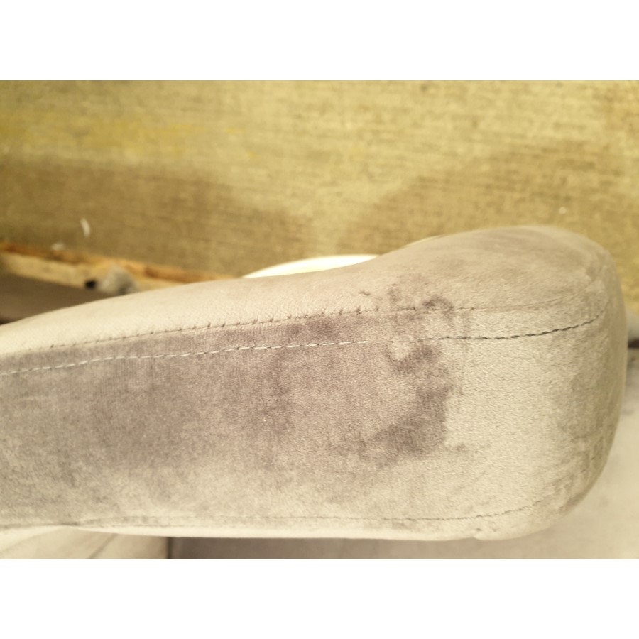 GRADE A2 - Grey Velvet Office Swivel Chair with Button Back - Marley