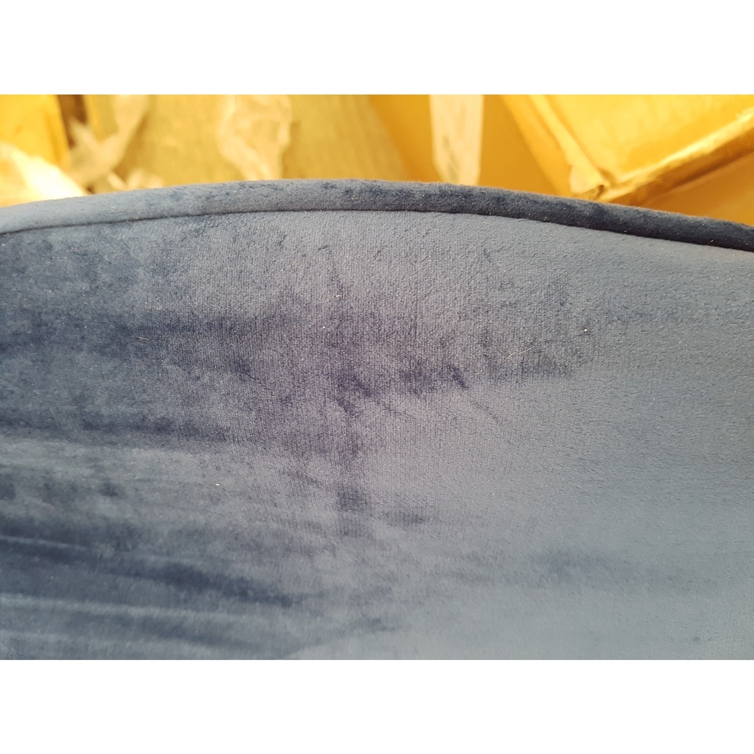 GRADE A2 Pair of Velvet Navy Blue and Gold Dining Chairs Jenna