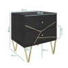 GRADE A1 - Mika 2 Drawer Dark Brown Bedside Table with Brass Inlay