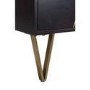GRADE A2 - Mika 2 Drawer Dark Brown Bedside Table with Brass Inlay