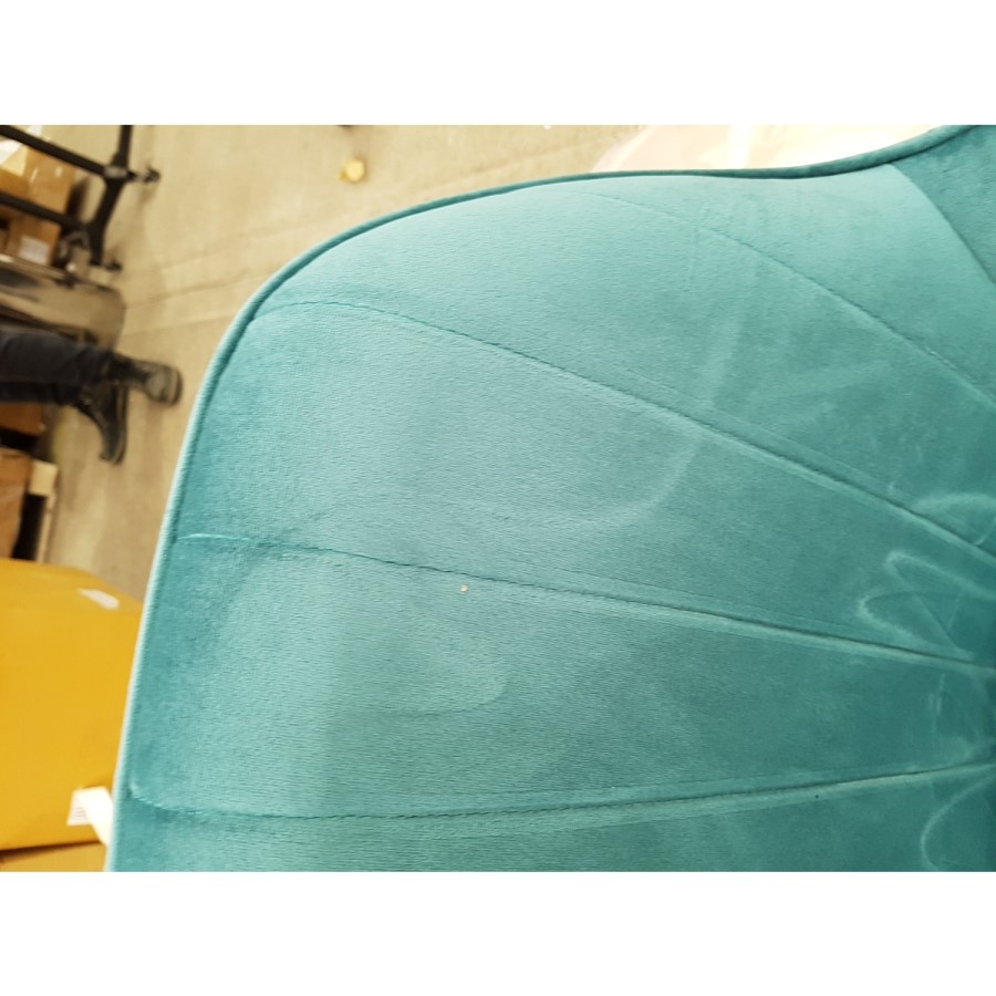 GRADE A2 - Set of 2 Teal Blue Velvet Dining Tub Chairs with Black Legs - Logan