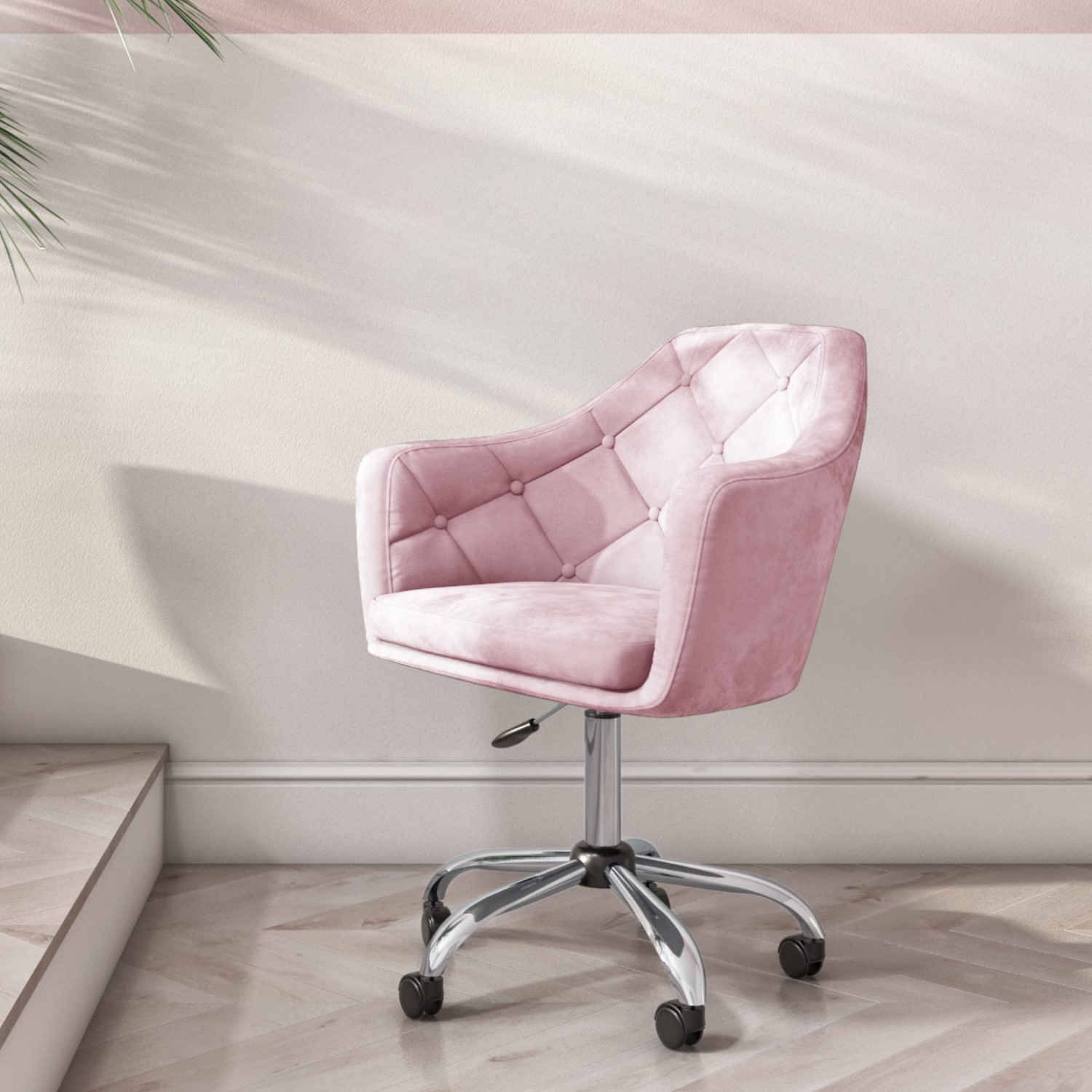 Pink Velvet Task Chair
