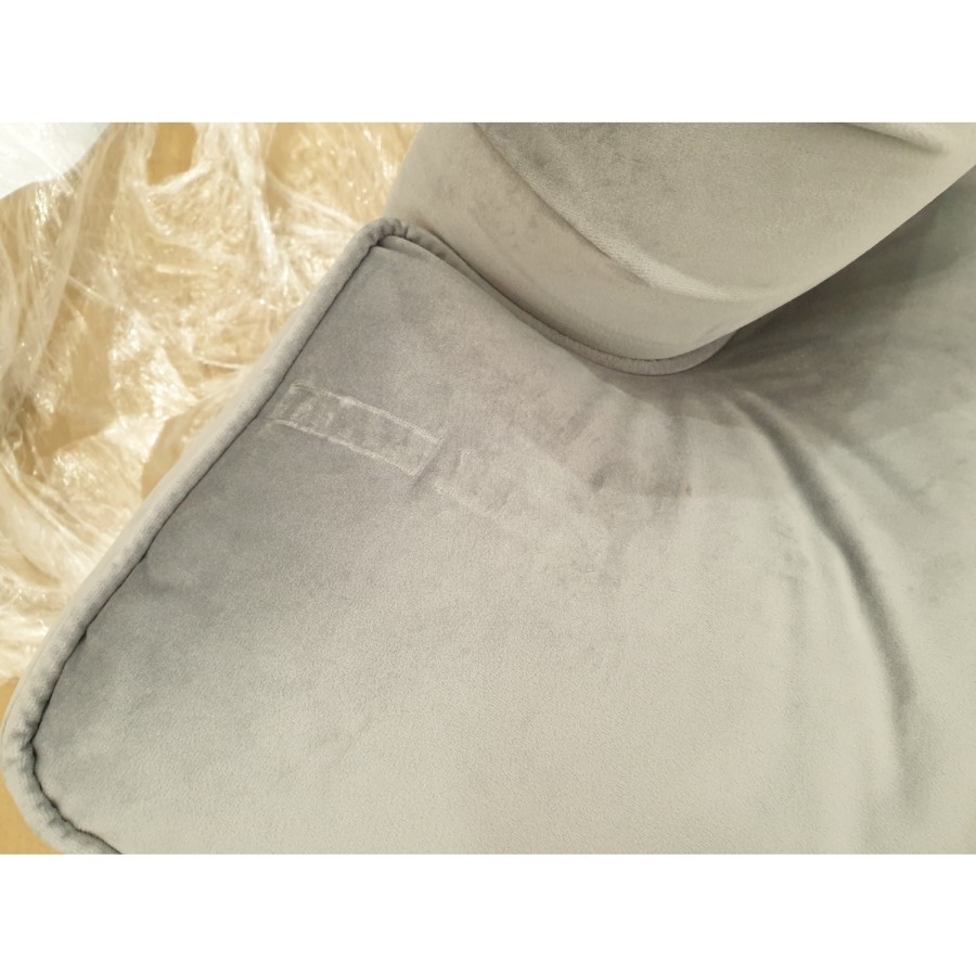 GRADE A2 - Silver Grey Velvet Armchair - Payton