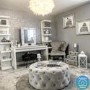 GRADE A1 - Xena Large Quilted Button Pouffe in Light Grey Velvet