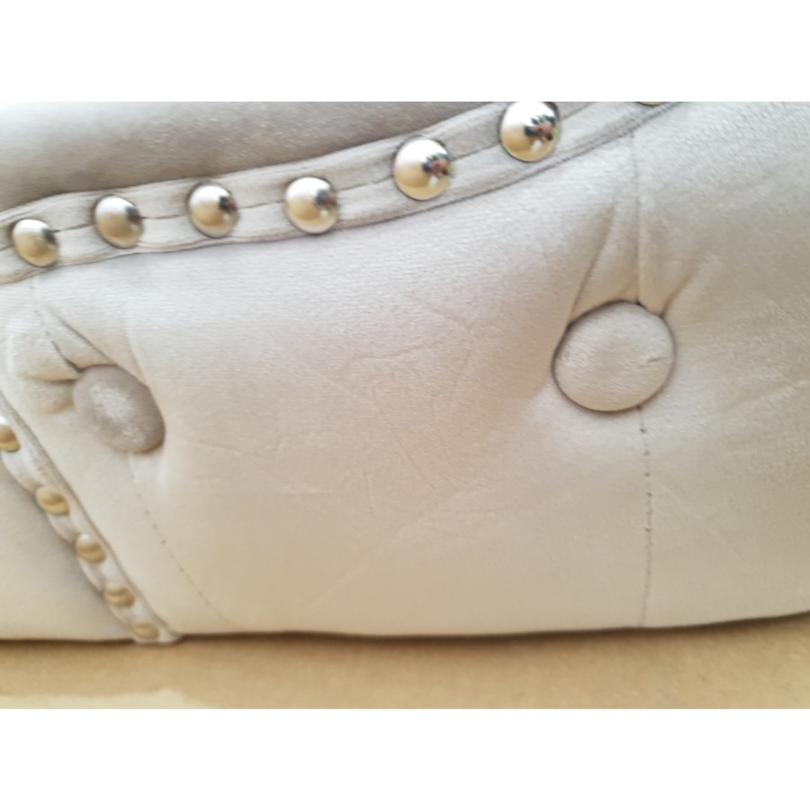 GRADE A2 - Pair of Button Back Grey Velvet Dining Chairs - Jade Boutique