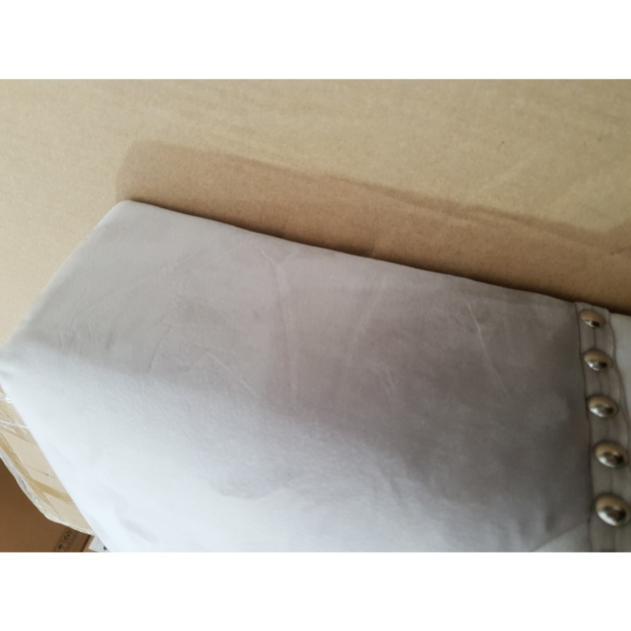 GRADE A2 - Pair of Button Back Grey Velvet Dining Chairs - Jade Boutique