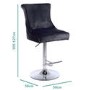 GRADE A2 - Adjustable Charcoal Grey Velvet Bar Stool with Chrome Base and Quilted Back - Lucille