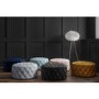 Xena Large Quilted Button Pouffe in Dark Mustard Velvet