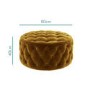 Xena Large Quilted Button Pouffe in Dark Mustard Velvet