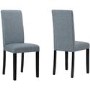 Vivienne Flip Top Black High Gloss Dining Table + 2 Grey Fabric Chairs