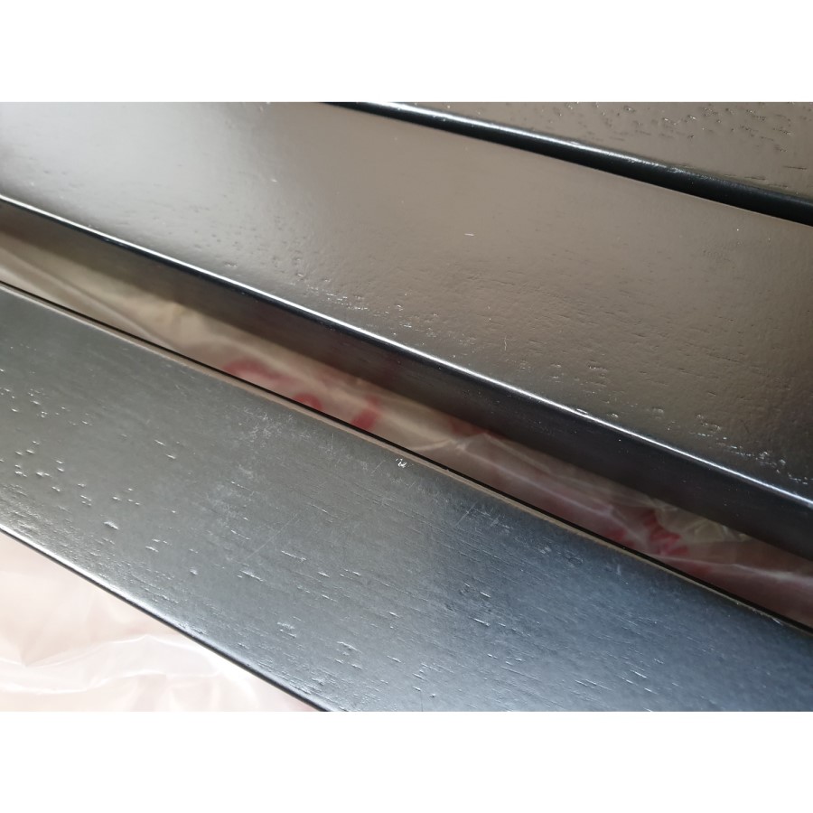 GRADE A2 - Set of 2 Slate Grey Dining Chairs with Black Legs - New Haven