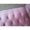 GRADE A2 - Pink Velvet Loveseat Armchair with Button Detail - Celeste