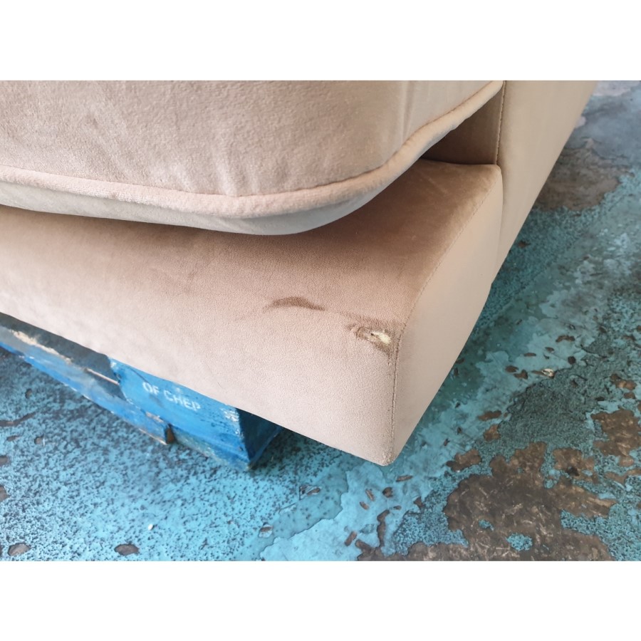 GRADE A2 - Payton Beige Velvet 2 Seater Sofa