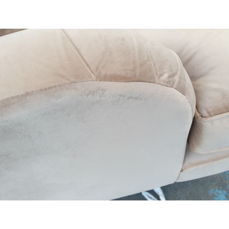 GRADE A2 - Payton Beige Velvet 2 Seater Sofa