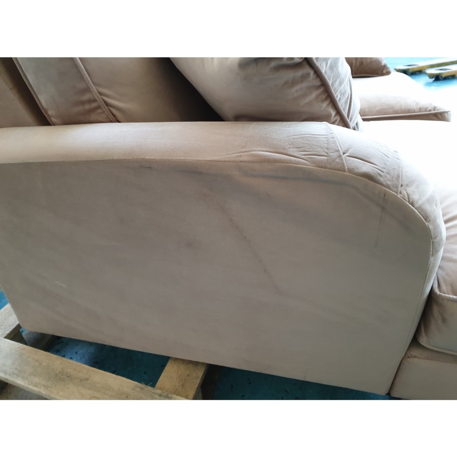 GRADE A2 - Payton Beige Velvet 2 Seater Sofa