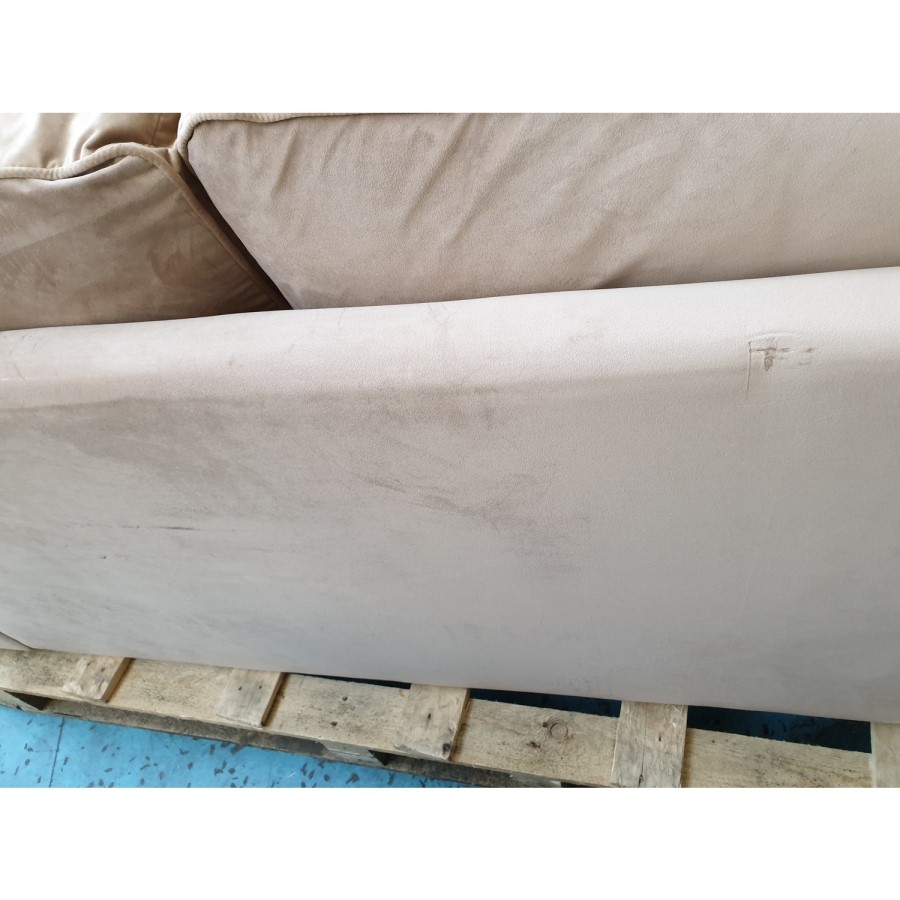 GRADE A2 - Payton Beige Velvet 2 Seater Sofa