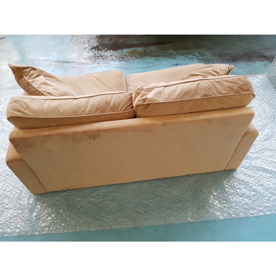 GRADE A2 - Payton Beige Velvet 2 Seater Sofa