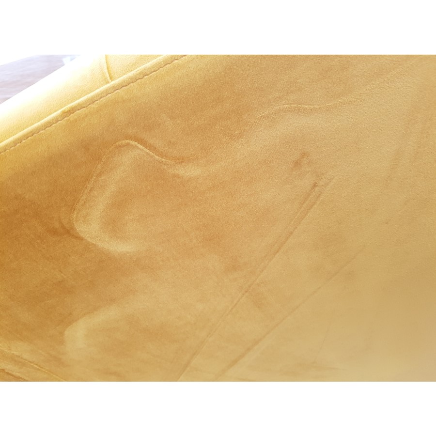 GRADE A2 - 2 Seater Sofa in Mustard Yellow Velvet with Buttoned Back - Cole