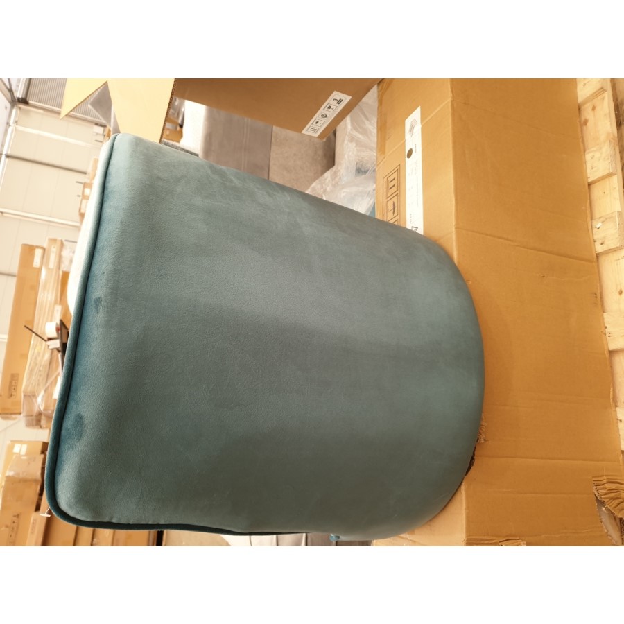 GRADE A2 - Pair of Teal Velvet Ribbed Dining Chairs - Penelope