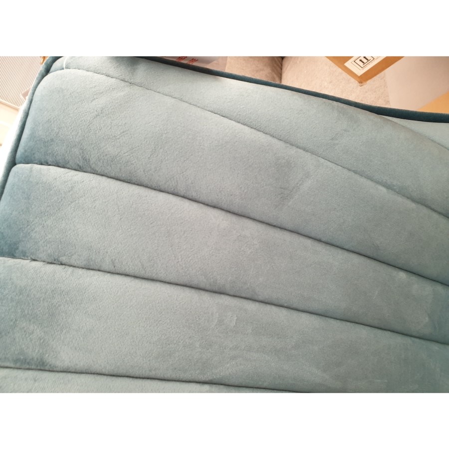 GRADE A2 - Pair of Teal Velvet Ribbed Dining Chairs - Penelope