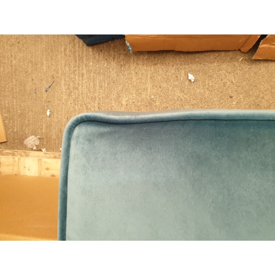 GRADE A2 - Pair of Teal Velvet Ribbed Dining Chairs - Penelope