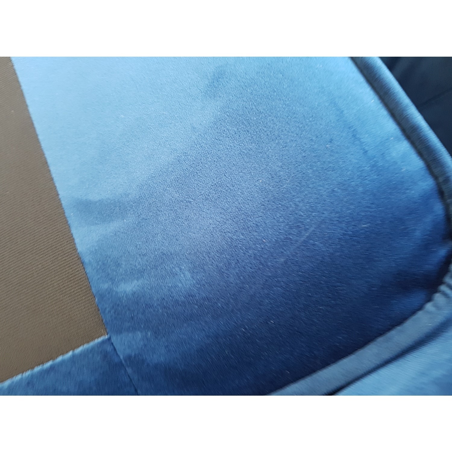 GRADE A2 Buttoned Navy Blue Velvet Sofa 3 Seater with Cushions