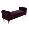 GRADE A2 - Safina Aubergine Velvet Bench with Quilted Arm Rest