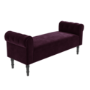 Safina End-of-Bed Bench in Aubergine Velvet with Chesterfield Armrests