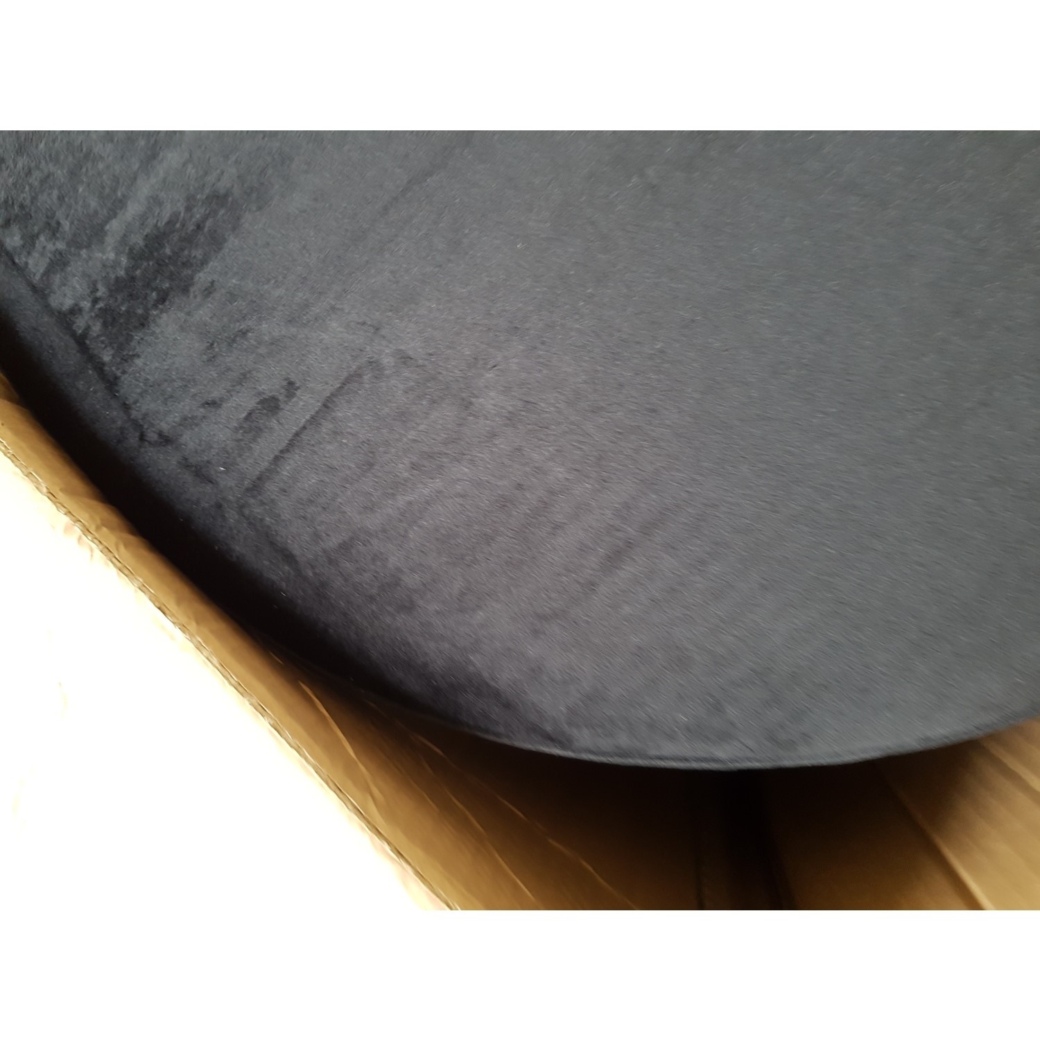 GRADE A2 Large Black Velvet Footstool with Ottoman Storage Monroe Furniture123