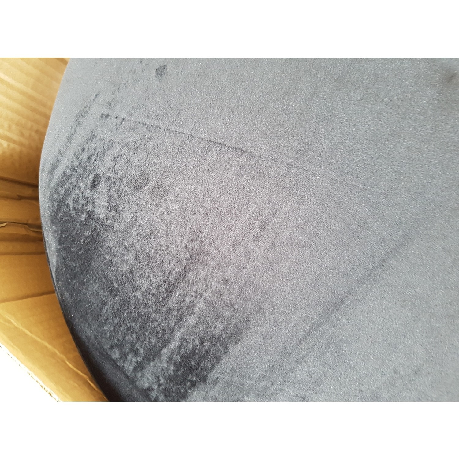 GRADE A2 Large Black Velvet Footstool with Ottoman Storage Monroe Furniture123