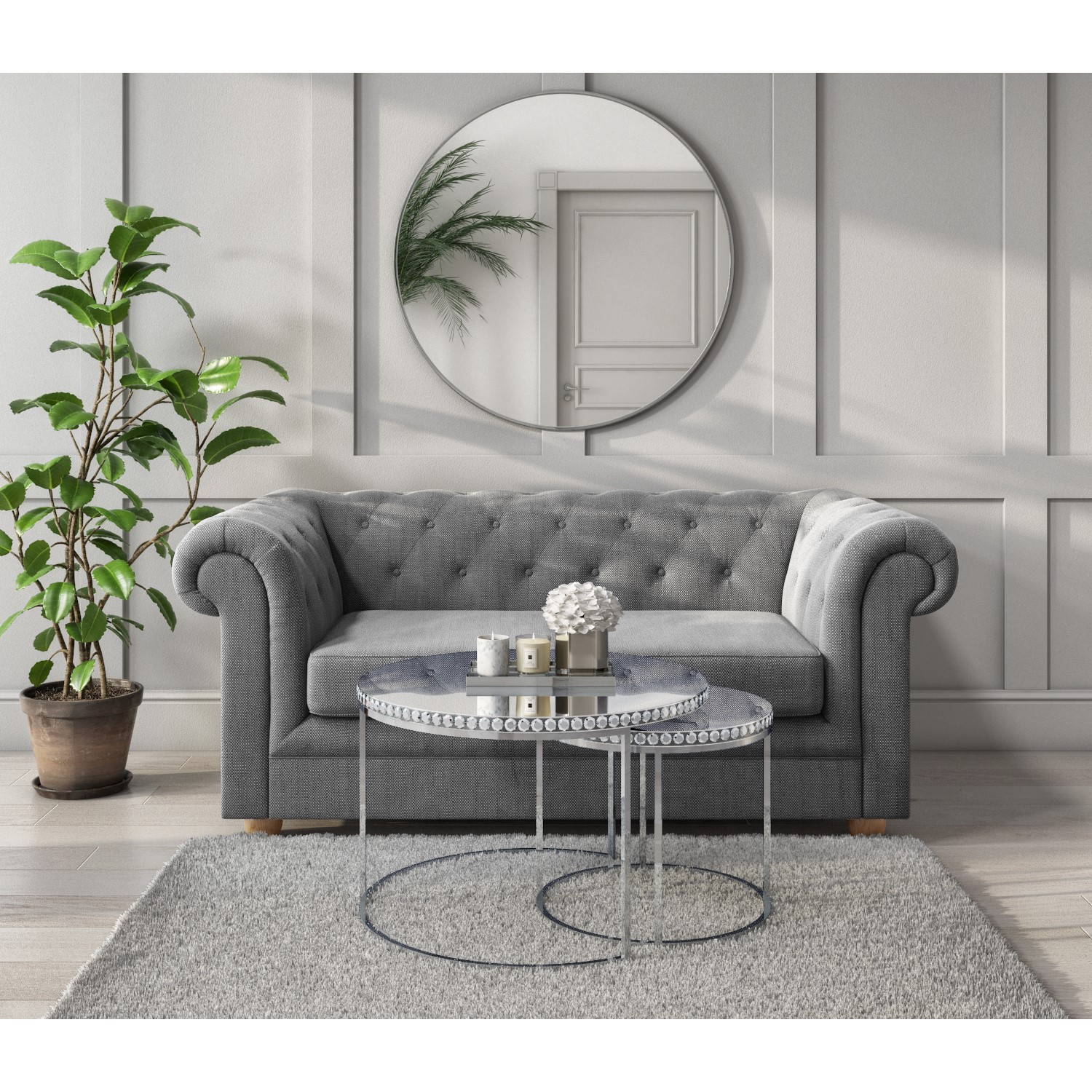 Round Mirrored Coffee Tables With, Mirrored Furniture Coffee Table