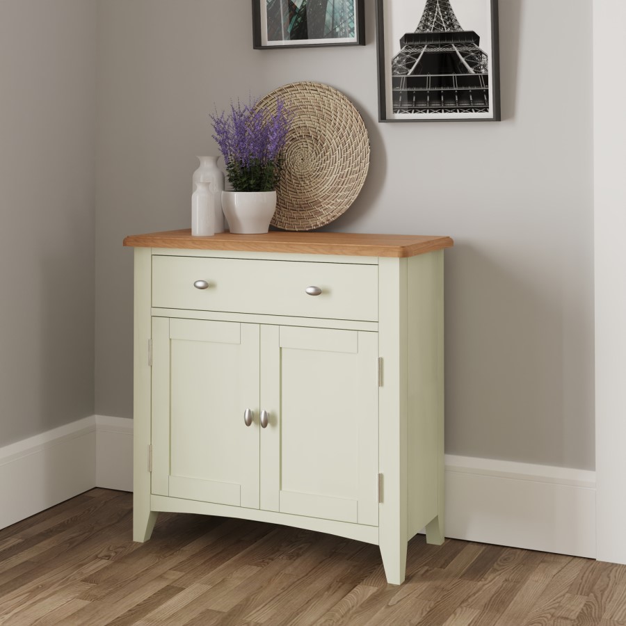 GRADE A2 - Bourton Small Sideboard in Cream and Light Oak