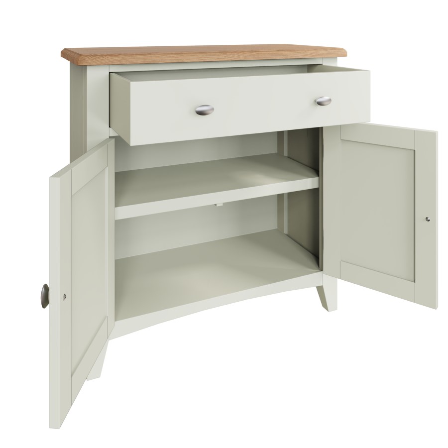 GRADE A2 - Bourton Small Sideboard in Cream and Light Oak