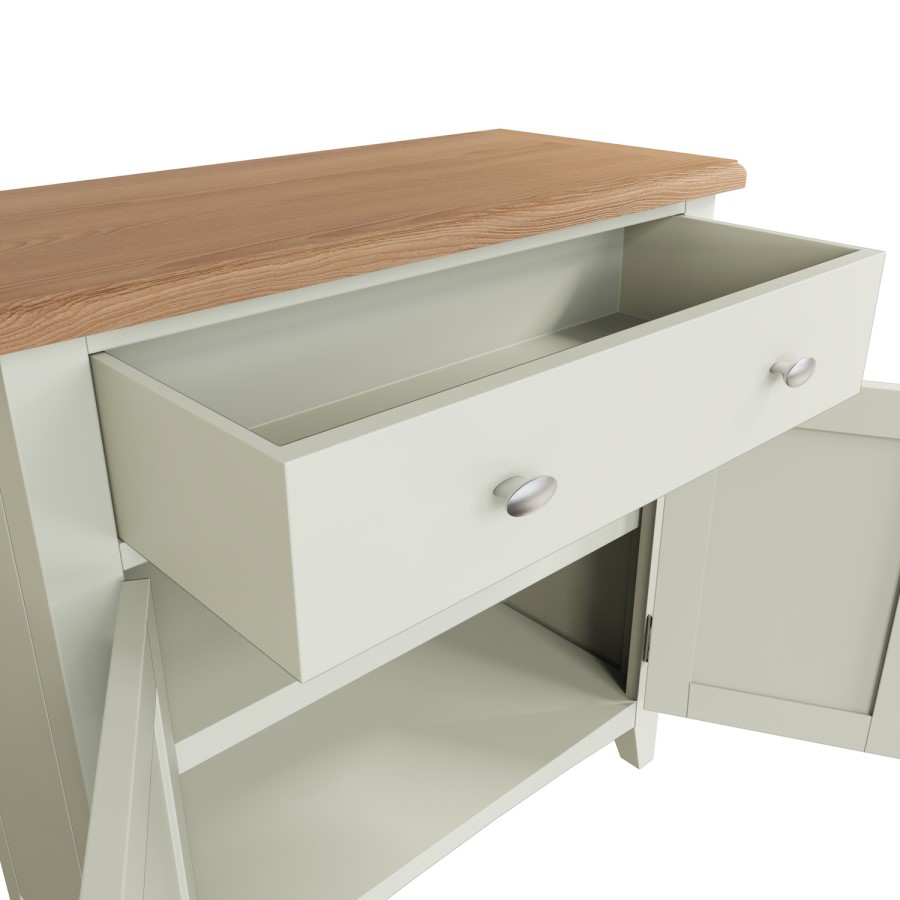 GRADE A2 - Bourton Small Sideboard in Cream and Light Oak