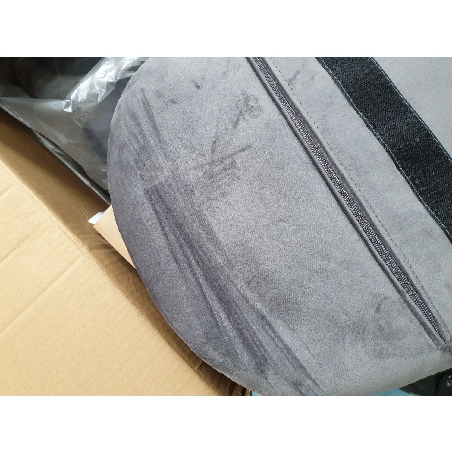 GRADE A2 Grey Velvet Bar Stool with Arms 67cm Logan Furniture123