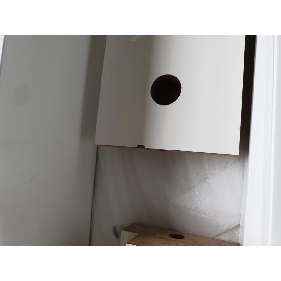 GRADE A2 - Large White High Gloss TV Unit with Grey Shelf - Harlow