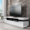 GRADE A2 - Evoque Rectangular High Gloss White TV Unit with Grey Gloss Detail
