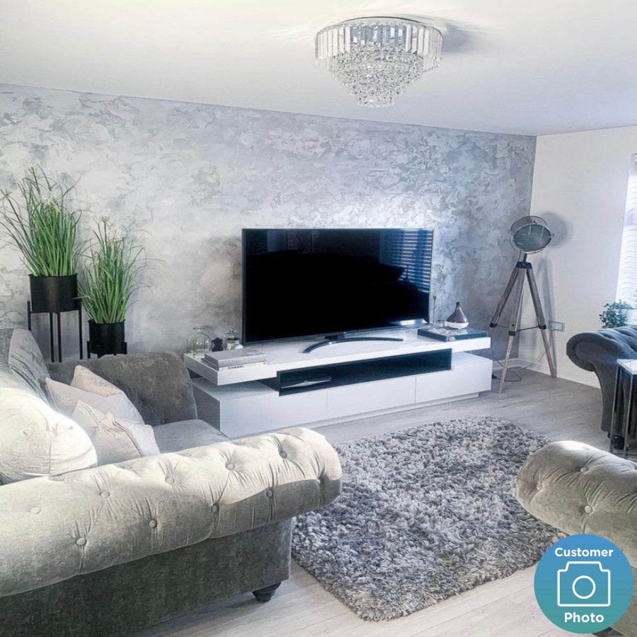 GRADE A2 - Large White High Gloss TV Unit with Grey Shelf - Harlow