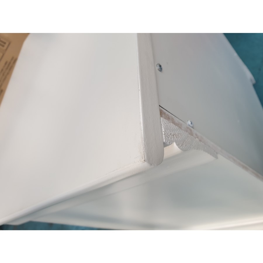 GRADE A2 - Olivia White Two Drawer Bedside Table