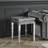 GRADE A1 - Mirrored Side Table with Diamond Gems - Jade Boutique