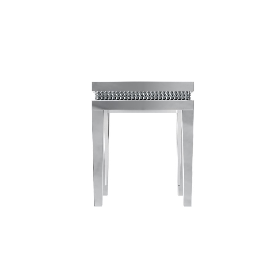 Mirrored Side Table with Diamond Gems - Jade Boutique