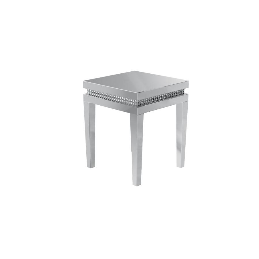 Mirrored Side Table with Diamond Gems - Jade Boutique