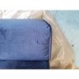 GRADE A2 - Navy Blue Velvet Corner Sofa with Bolster Cushions - Seats 3 - Idris