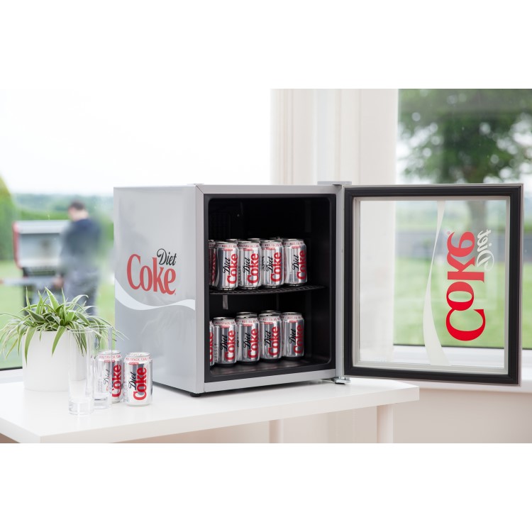 Husky 48 Litre Diet Coke Mini Fridge - Silver