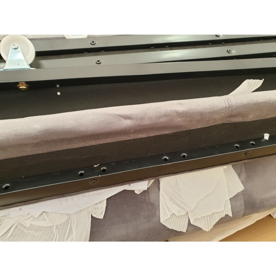 GRADE A2 - Sacha Velvet Day Bed in Anthracite Grey - Trundle Bed Included