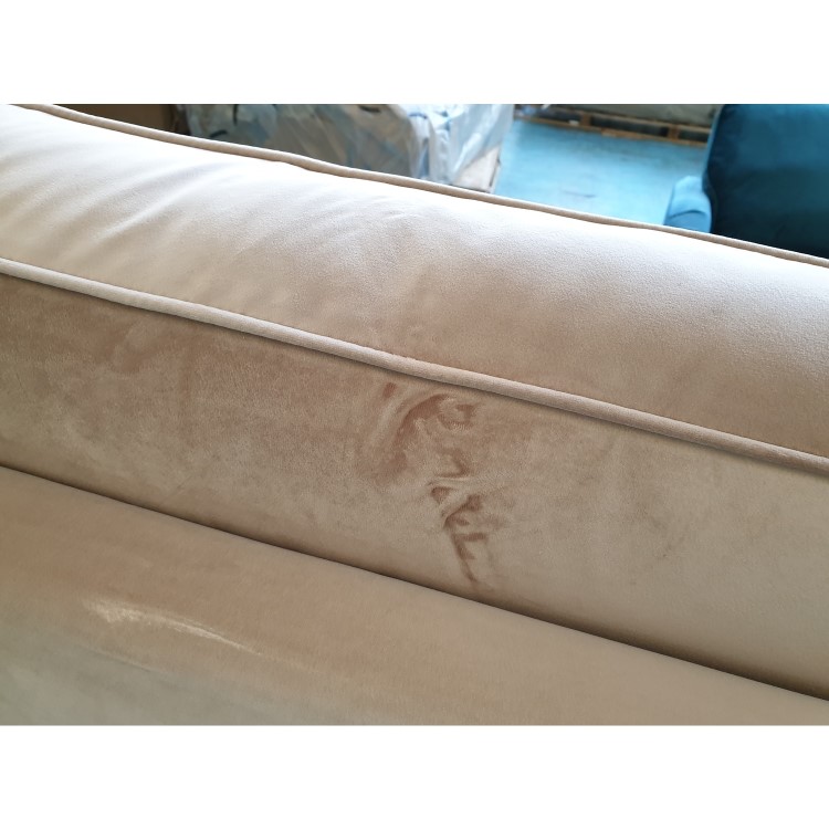 GRADE A2 - Payton Beige Velvet 3 Seater Sofa