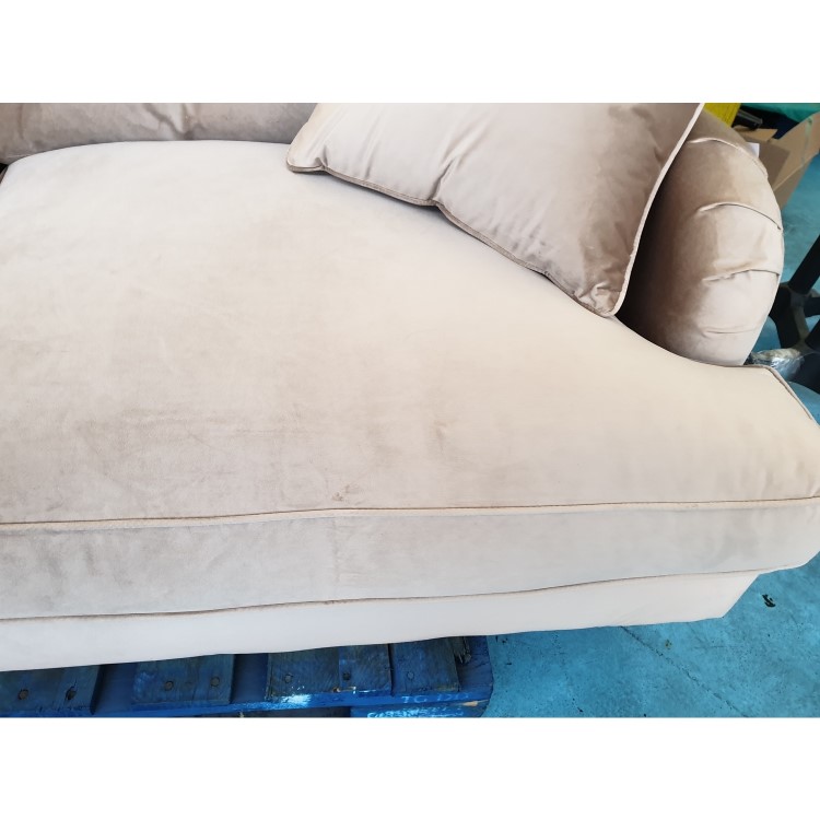 GRADE A2 - Payton Beige Velvet 3 Seater Sofa