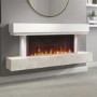 GRADE A2 - AmberGlo Grey and White Electric Fire Suite with LED Lights - Wifi & Alexa Compatible
