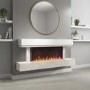 GRADE A2 - AmberGlo Grey and White Electric Fire Suite with LED Lights - Wifi & Alexa Compatible